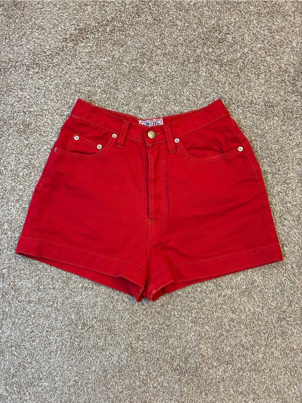 Limited Jeans Vintage Red Denim Shorts